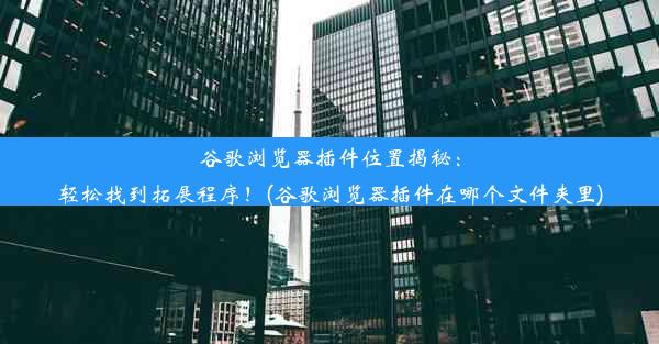 谷歌浏览器插件位置揭秘：轻松找到拓展程序！(谷歌浏览器插件在哪个文件夹里)