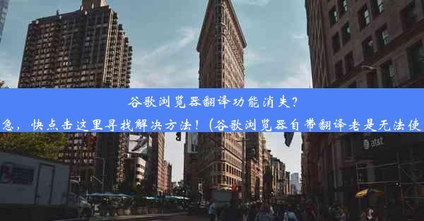 谷歌浏览器翻译功能消失？别急，快点击这里寻找解决方法！(谷歌浏览器自带翻译老是无法使用)