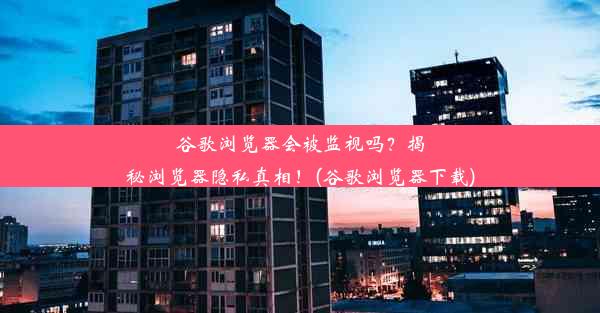 谷歌浏览器会被监视吗？揭秘浏览器隐私真相！(谷歌浏览器下载)