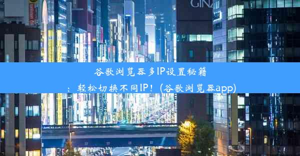 谷歌浏览器多IP设置秘籍：轻松切换不同IP！(谷歌浏览器app)