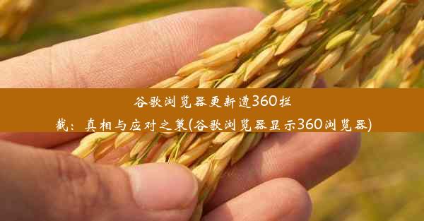 谷歌浏览器更新遭360拦截：真相与应对之策(谷歌浏览器显示360浏览器)