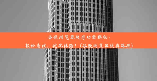 谷歌浏览器缓存功能揭秘：轻松查找，优化体验！(谷歌浏览器缓存路径)