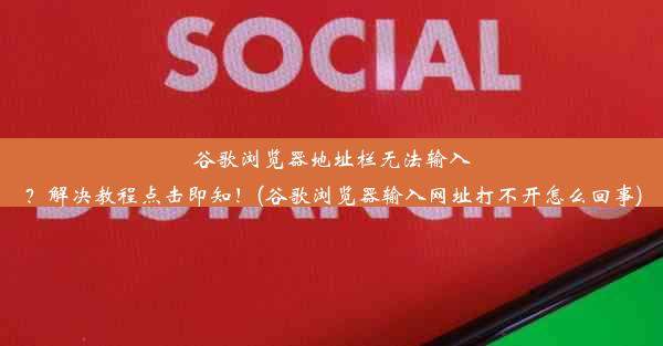 谷歌浏览器地址栏无法输入？解决教程点击即知！(谷歌浏览器输入网址打不开怎么回事)