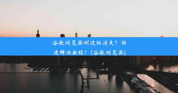 谷歌浏览器侧边栏消失？快速解决教程！(谷歌浏览器)