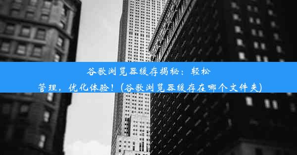 谷歌浏览器缓存揭秘：轻松管理，优化体验！(谷歌浏览器缓存在哪个文件夹)